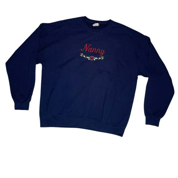 Jerzees Other - Jerzees Nanny Embroidered Sweatshirt Navy Crewneck Mens XL